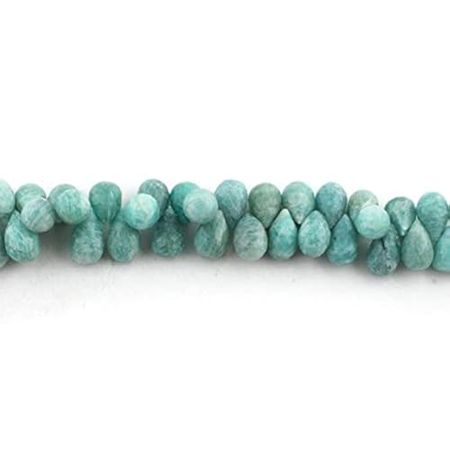 Amazonite naturelle perles gouttes facettées LKBEADS 8 pouces