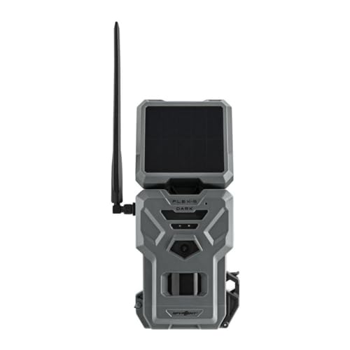 SPYPOINT Flex-S-Dark Solar Cellular Trail Camera – Built-in Solar Panel, 40MP Photos, 1080p Videos + Sound, No-Glow Game Camera, Night Vision, Motion Activated Trail Cam