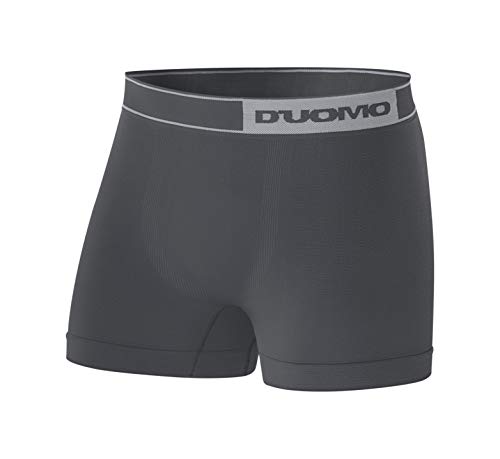 KIT COM 6 CUECAS BOXER SEM COSTURA EM MICROFIBRA Duomo 253, Branco/Chumbo, M