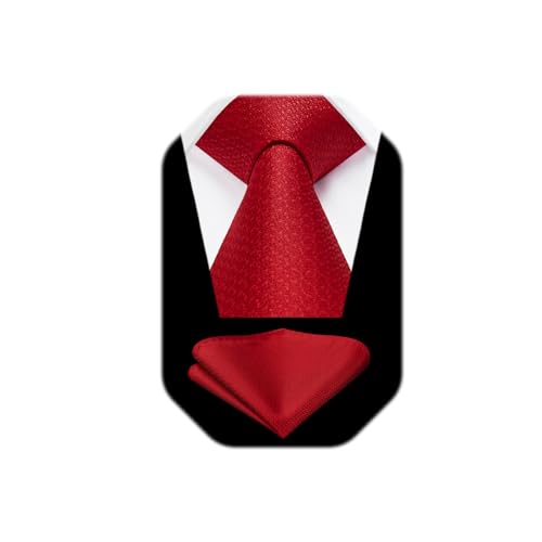 Image of HISDERN Mens Ties Solid Color Ties for Men Formal Necktie with Pocket Square Set Satin Silk Neck Tie Handkerchiefs Set