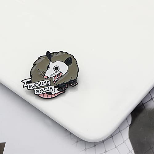 Image of Possum Enamel Brooch Pin - Cartoon Cute Animal Badge for Women and Men's Fashion Jewelry Accessories