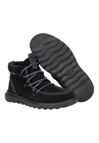 HEYDUDE Women's Reyes Suede Ankle Boot, Black/Black Size 12 |Water Repellant - image 5