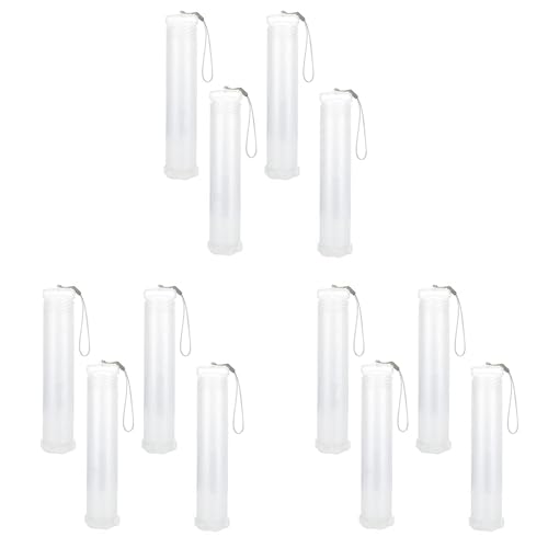 Sxmrmnx Paquete de 12 estuches extensibles de plástico para pinceles de pintura, tubo largo transparente para pinceles, contenedor de almacenamiento para lápices