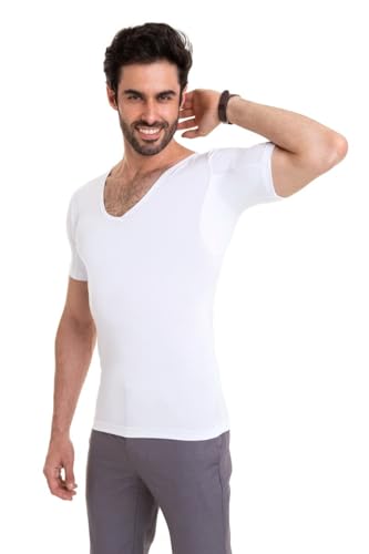 Camiseta Undershirt Tecnologia Anti Suor Anti Odor Skin Shirt Slim (BR, Alfa, M, Slim, BRANCO)