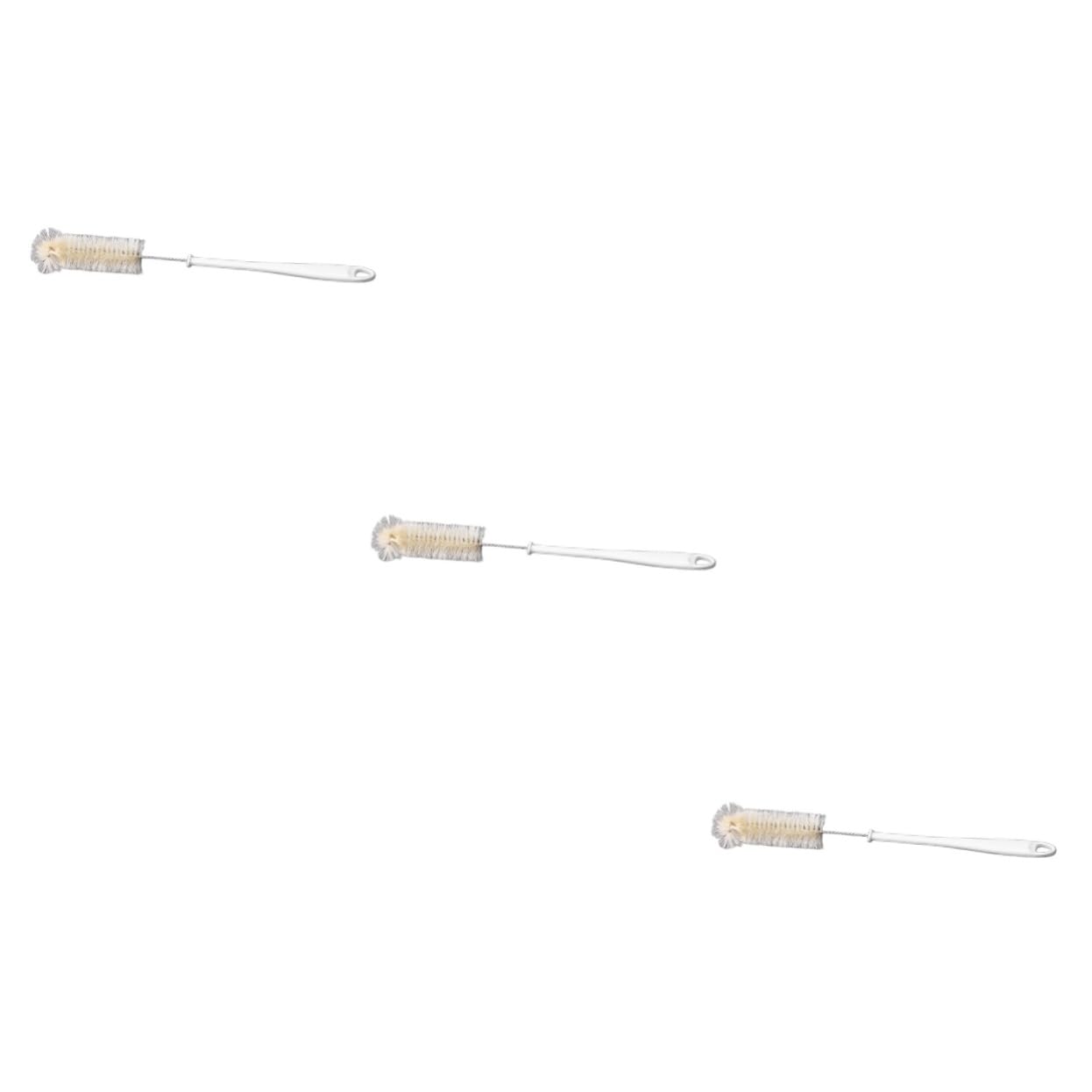 FRCOLOR Vase Cleaning Brush 3pcs Beaker Cleaning Boar Hair Cleaning Brush Tube Cleaning Wild Boar White Pipeline Glasses Cleaning Brush
