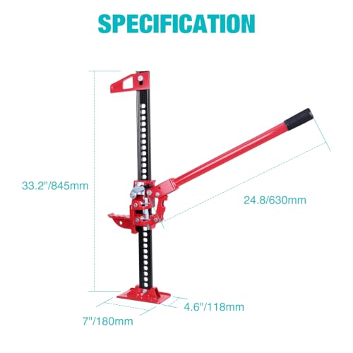 Image of Nilight Farm Jack 33 inch, Utility High Lift Ratcheting Off Road Jack | 7000 lbs /3 Ton Capacity