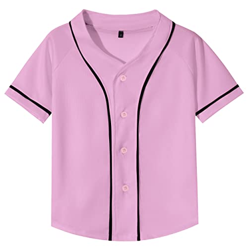 Image of Yuji Itadori Kids Baseball Jersey Button Boys Short Sleeve T-Shirts Hip Hop Fashion Casual Sports Solid Color Shirt