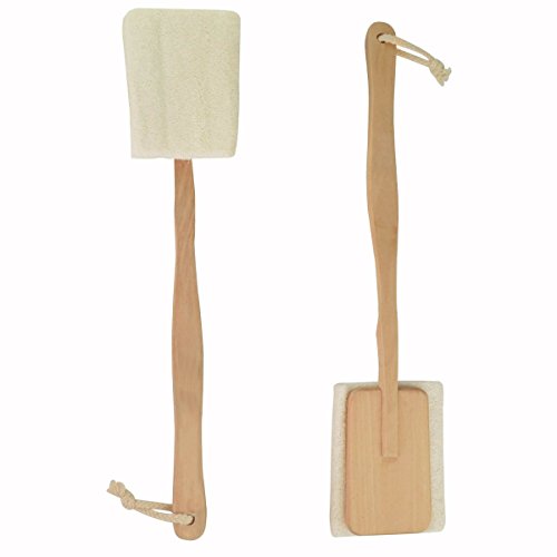 Jmkcoz 2 Pack Bath Body Brush for Back Exfoliating Loofah with Long Handle