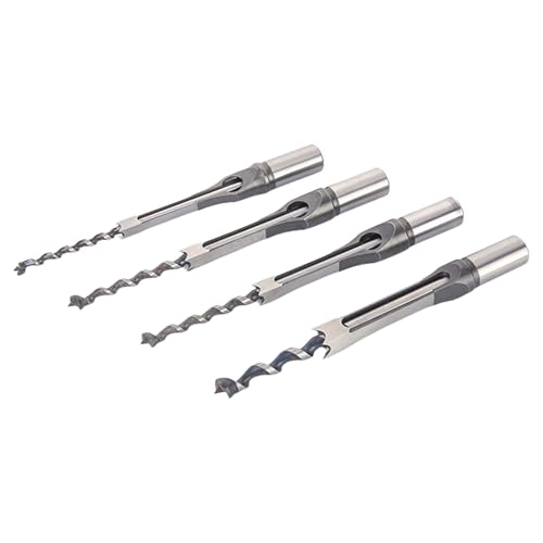 High Durability Comprehensive 4pcs Square Hole Mortise Chisels Drill Bits for Carpentry Efficient Woodworking Project