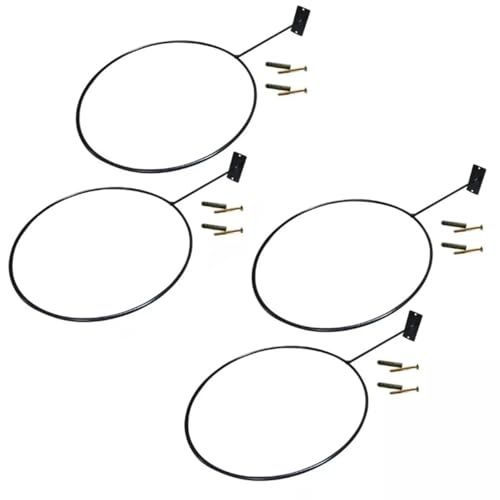 Kit 04 Suporte Bola Pilates ou Suiça Preto + Parafuso e Buchas Reforçado