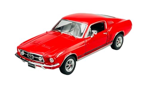 Welly Ford Mustang GT 1967 Coupé Rouge 1/24 Modèle de Voiture en Métal Moulé sous Pression Neuf dans sa Boîte