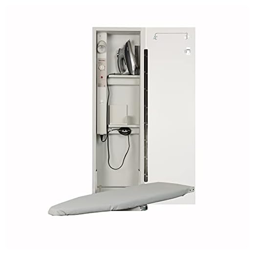 Iron-A-Way Built-In Ironing Center with 42 Inch Swiveling Ironing Board, Electrical System, Hot Iron Storage and Flat White Door-AE42FWU