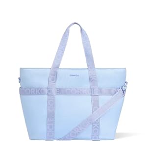 Corkcicle Travel Soft Estelle Tote Cooler, Water Resistant Insulated Portable Bag for Picnics, The Beach, Work,Periwinkle