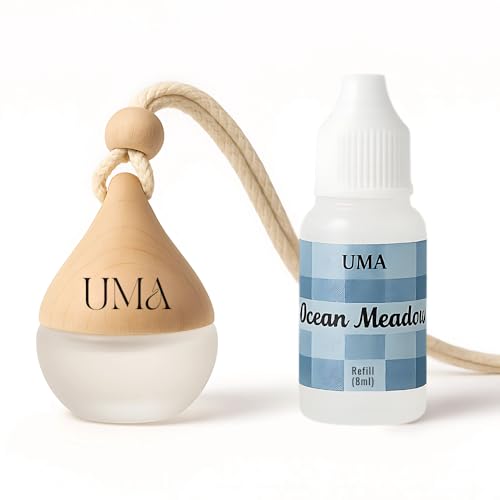 Image of Premium Car Freshener | UMA | Teardrop design | Hanging Pod with Refill | Car Freshener (8ml) + Refill (8ml) | Ultimate Magical Aromas (Fresh & Aqua)