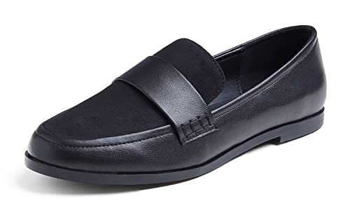 Image of FEVERSOLE Women's Fashion Dress Comfort Low Heel Office Penny Loafer Flats