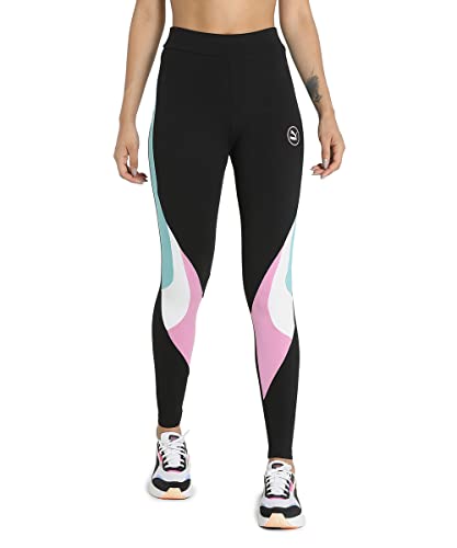 Image of Puma Cotton Mid Rise Tight Fit Womens Athleisure Tights