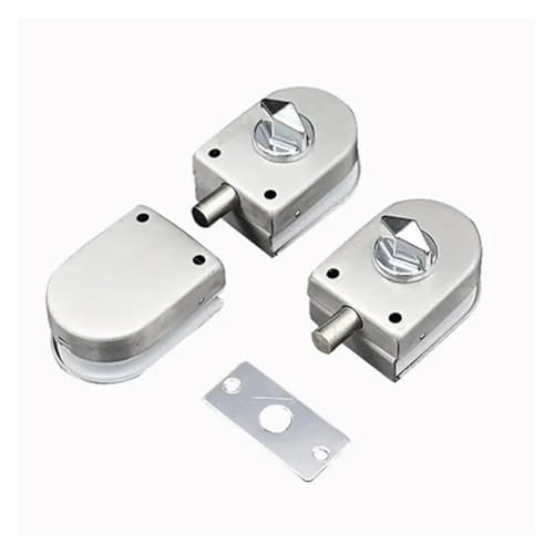 Serrure porte verre sans perçage pour bloquer double battant - 5