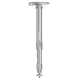 ExquizOn Soporte para Proyector, V1+ Soporte de Techo, hasta 2Kg Ajustable Entre 40cm - 60cm para Mini DLP Proyector CCTV DVR Cámara, Cabeza de Rotación de 360 Grados, Plata