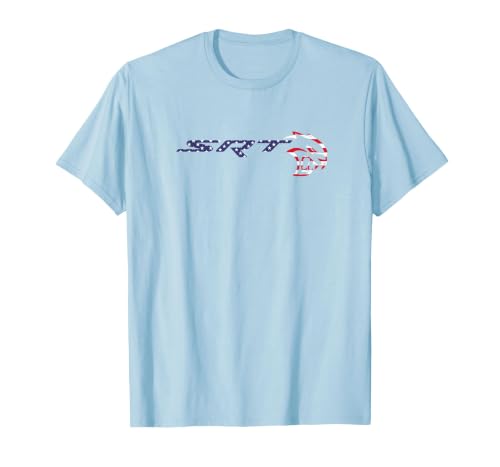Dodge SRT Hellcat Stars and Stripes T-Shirt, Men, Baby Blue, XX-Large