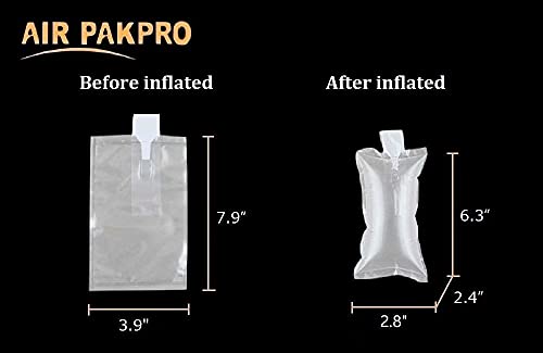 （100 Pack + Free Hand Pump ）Air Pakpro 3.9×7.9 Clear Plastic Inflatable Air Packaging Bags Air Pillows Air Cushions Buffer Bags Void Fill Cushioning For Shipping And Packaging (Vfc1020) #TOP1