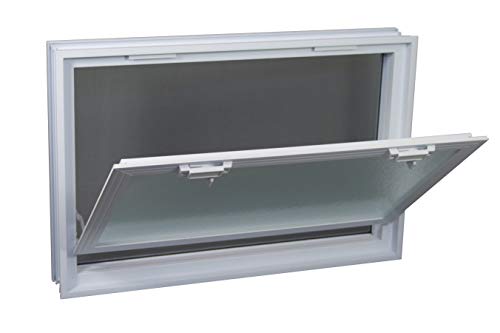 Ventana practicable: para el montaje en la pared de bloques de vidrio - 579x384mm, en lugar de 6 bloques de cristal 19x19x8 cm horizontal