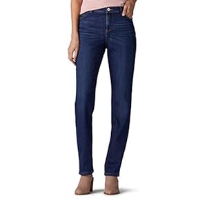 Lee-Womens-Petite-Instantly-Slims-Classic-Relaxed-Fit-Monroe-Straight-Leg-Jean Lee Women's Instantly Slims Classic Relaxed Fit Monroe Straight Leg Jean, Ellis Blue, 10 Petite