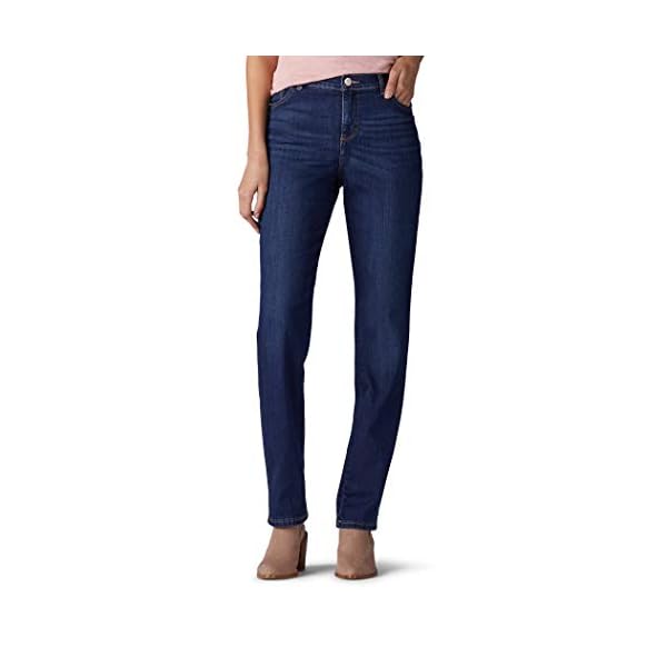 Lee-Womens-Petite-Instantly-Slims-Classic-Relaxed-Fit-Monroe-Straight-Leg-Jean Lee Women's Instantly Slims Classic Relaxed Fit Monroe Straight Leg Jean, Ellis Blue, 10 Petite
