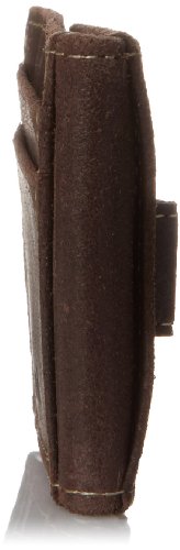 Carteira masculina Timberland minimalista com bolso frontal fina e clipe para dinheiro, Dark Brown,