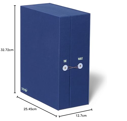 Savor | Baby All-in-One Organizer | Blue – Fabric Bound Acid-Free Newborn Keepsake and Memory Organizer with Labels for Pregnancy, Mother’s Day, Baby Shower, New Baby and Maternity Gifting