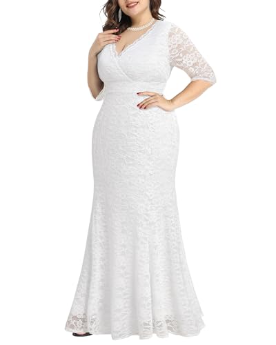 Image of Pinup Fashion Plus Size Formal Evening Dress Wedding Guest Bridal Gowns