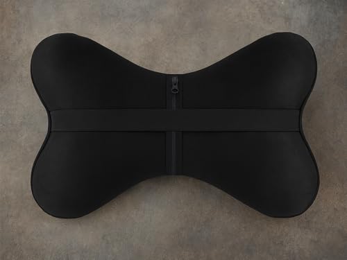Image of Maruti Suzuki Swift Car Headrest Neck Pillow - Neck Support Cushion for Driving | Soft Polyester, Ergonomic, Pain Relief, Travel Use | 26 x 18 cm (Black)