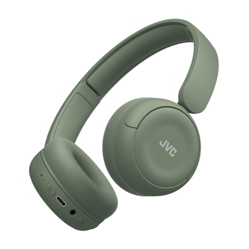 Image of JVC Wireless Headphones with 50H Battery Life, Soft Cushions, Foldable Design, Bluetooth 5.3, Multipoint Connection, App EQ, Built-in Mic - Matte Green - HAS59WG