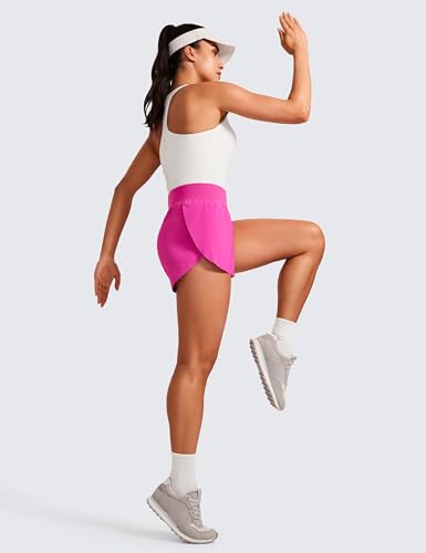 Image of CRZ YOGA High Waisted Split Running Shorts 3 inch | Mesh Liner, Quick Dry, Lightweight, for Women