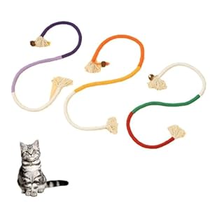 FUNNTY Cotton Rope cat Toy (Indoor cat), 3 PCS cat chew Toy (Teeth Cleaning), Cat and Kitten Interactive cat Rope Toy
