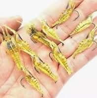 Isca Artificial Camarão, Kit com 10 Peças, Iscas de Pesca