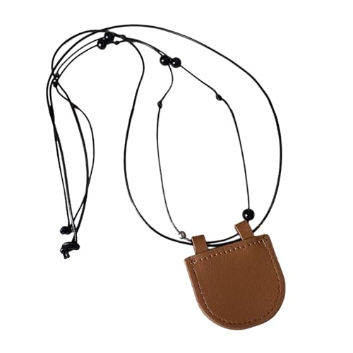 MLYCZONW Sturdy Leather Necklace Pouches for Earphone and Coin Storage Small Long Designs for Fashionable Women Ladies Party Wear Necklace