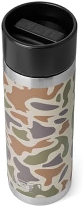 YETI Rambler 18 oz Bottle, Stainless Steel, Vacuum Insulated, with Hot Shot Cap, Tan Camo