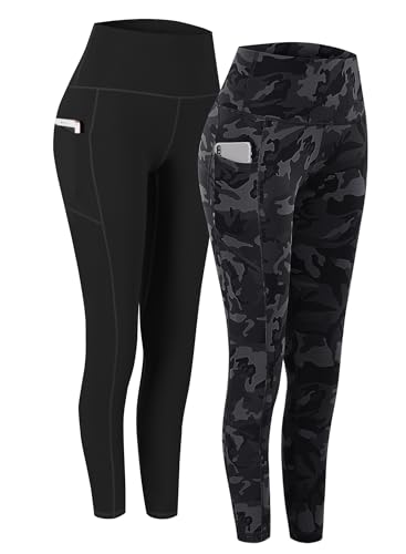 Image of Fengbay High Waist Yoga Pants, Pocket Yoga Pants Tummy Control Workout Running 4 Way Stretch Yoga Leggings
