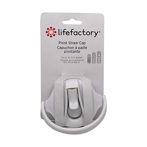 Lifefactory BPA-Free Pivot Straw Cap for 12-Ounce, 16-Ounce, and 22-Ounce Glass Bottles, Optic White