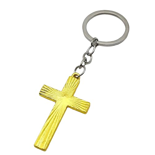 Image of Stainless Steel Christian Cross Keychain, Rust-Proof for Men /Women, Ideal Gift for Baptism /Christmas /Church