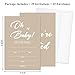 Tbaogusu Oh Baby Baby Shower Invites, Baby Shower Invitations Gender Neutral, 25 Cards With 25 Envelopes Brown Fill-In Style Party Invitations For Girls Boys -005
