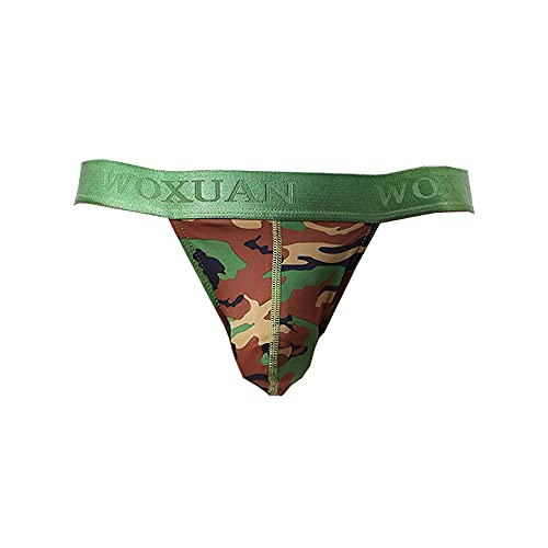 Men's Camo Print High Leg Cut Bikini Briefs Underwear Bulge Pouch Triangle Bikini Panties