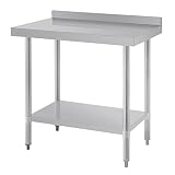 Vogue Vorbereitungstisch aus Edelstahl, mit Aufsatz, 900 x 900 x 600 mm, gewerbliche Nutzung, Silber