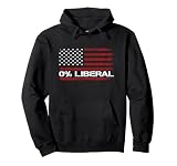 0% Liberal Zero Percent Anti Liberal - Red Republican Flag Pullover Hoodie
