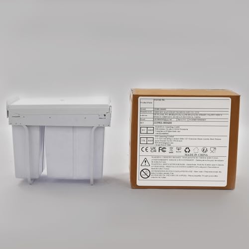 Caneca de basura doble para gabinete, 20L y 10L, blanca miniatura 7