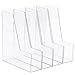 Vertical Magazine File Holder, Clear File Organizer Desk Organizer and Storage Bins Holding for Magazines, Binders, Notebooks, Envelopes, Plastic Office Organization and Storage for Desk, 4 pack