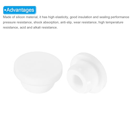Image of MECCANIXITY 15pcs T-Shaped Silicone Plugs 20mm 3 /4 Inch Dia Snap in Plug Hole Seal Cover Round Rubber Stopper for Kitchen Rubber Bulkheads Waterproof Sealing Plugs White