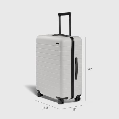 Image of Away Medium Checked Luggage, Lightweight Hard Shell Suitcase with Spinner Wheels, Durable Rolling Luggage, TSA Lock, 26 Inch, Cloud Gray