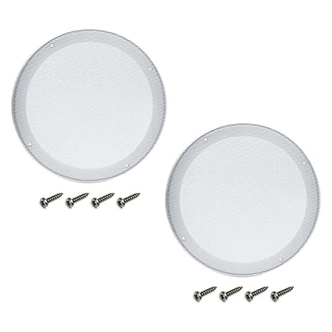 Fielect 2Pcs 9inch/225mm Speaker Grill Mesh Cover White SubWoofer Grill Cvoer Speaker Cvoers Guard Protector Audio Accessories Cover