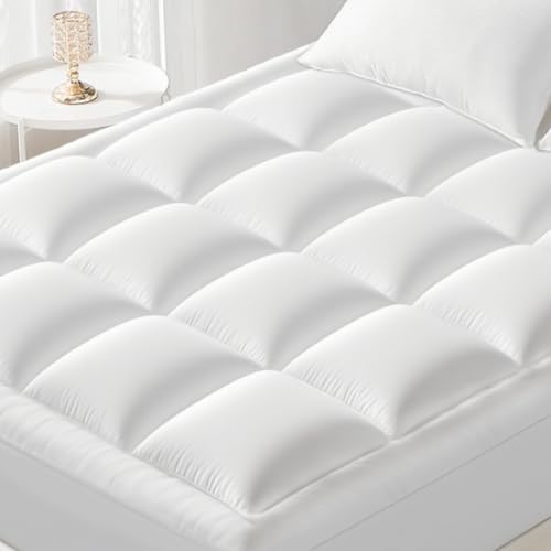 YUGYVOB Queen Mattress Topper -600GSM Extra Thick Cooling & Breathable Mattress Pad with Deep Pocket...